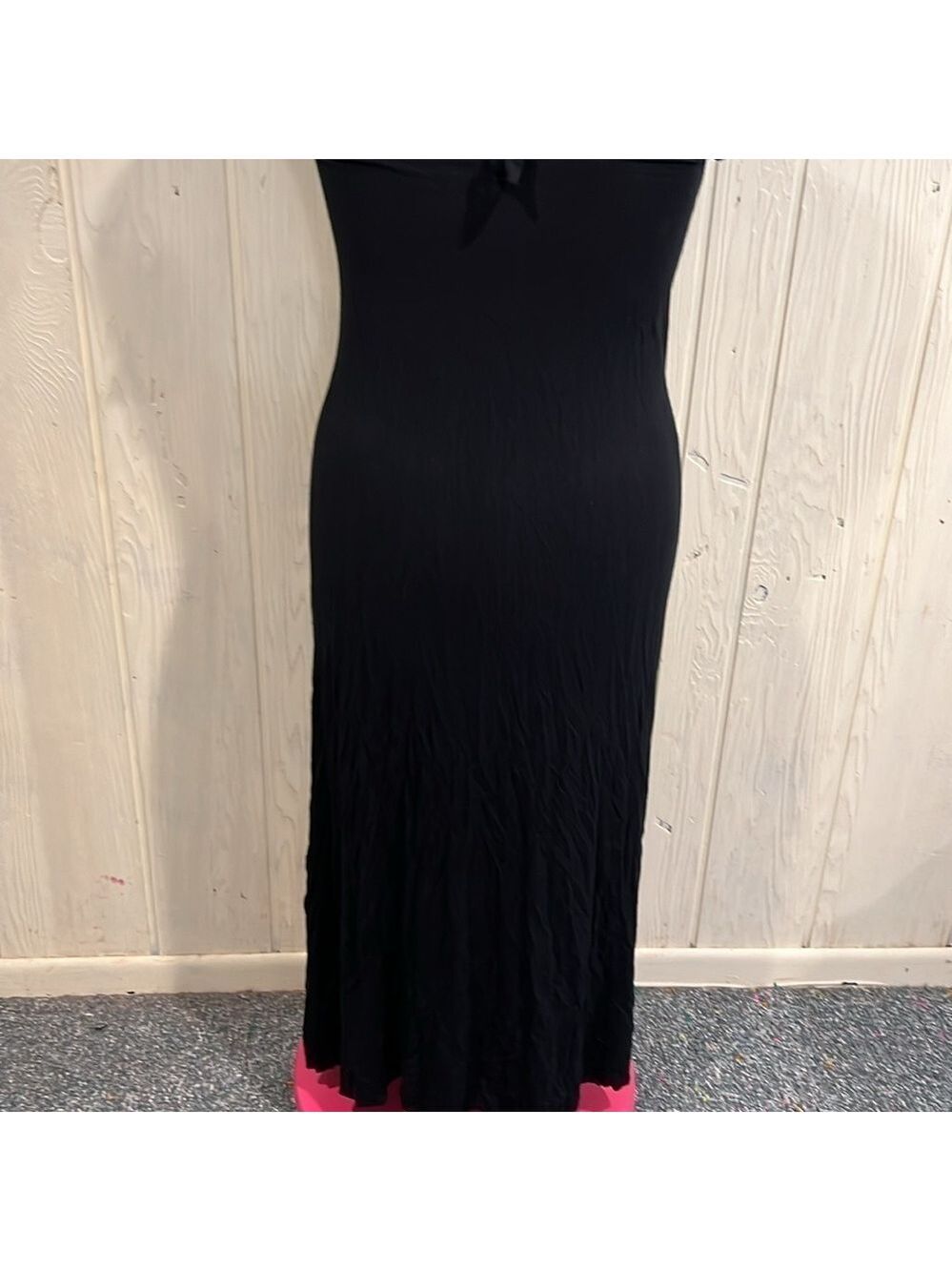 Elan Black Maxi Dress Tie Back Medium - Picture 7 of 11